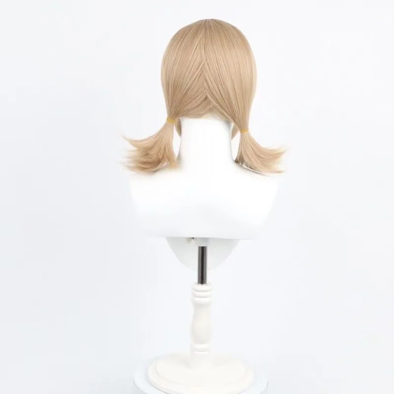 Uma peça de peruca bege de comprimento médio enrolada reversa, personagem cosplay Identity V Emma Woods