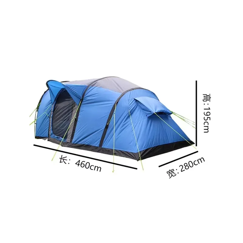 Camping Tent Family Outdoor Travel Camping 3-4 People Double-layer Rain and Sun Protection Free Build Inflatable Beach Tent