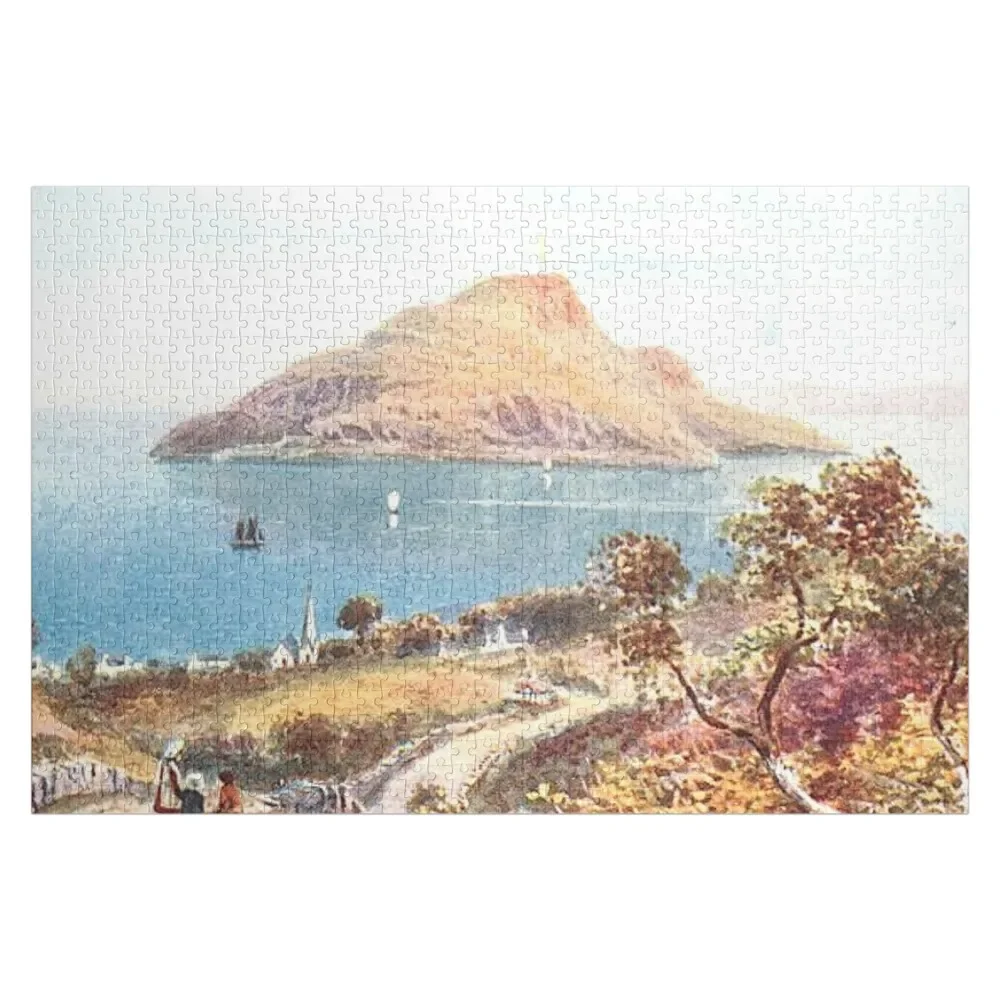 

Vintage Illustration of Arran, Scotland - Holy Isle From Lamlash Jigsaw Puzzle Customizeds For Kids Toys For Children Puzzle