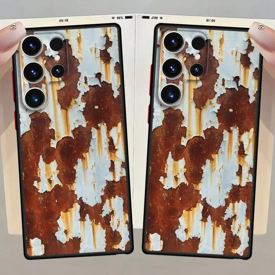 Мягкий чехол для телефона в стиле ретро Rust Design для Samsung Galaxy S25 Note 20 10 S9 S23 Ultra S21 FE S24 S22 Plus S8 S20