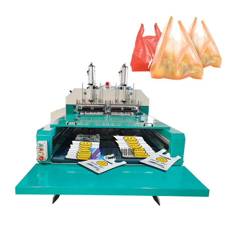 HP-VA One Lane PP PE T-shirt Vest Bag Making Machinery Biodegradabl Carry Bag Making Machine Plastic Shopping Bag Making Machine