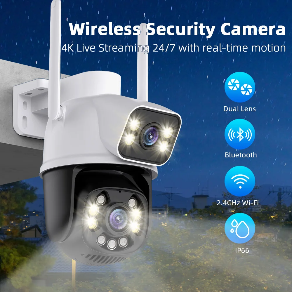 8MP Wifi Surveillance Cameras Outdoor Waterproof Wireless Security Camera AI Human Detection Dahua CCTV IP Camera Night Vision