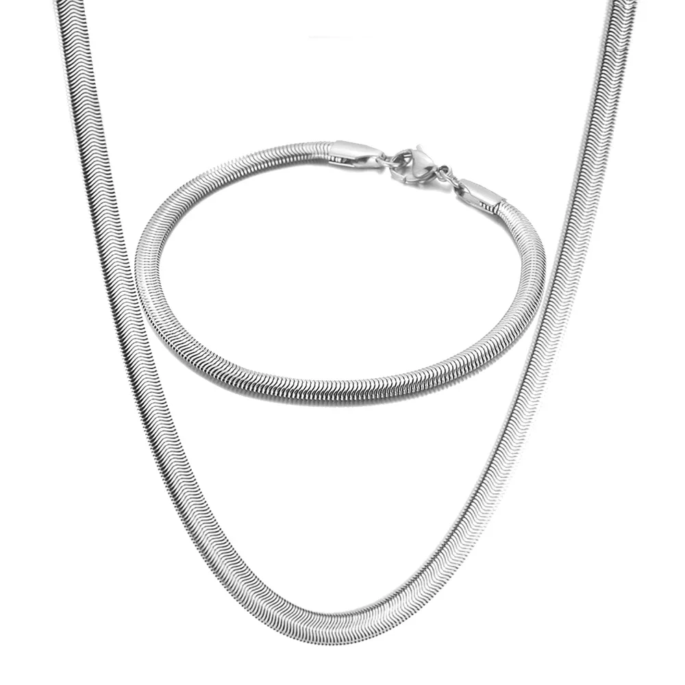 موضة طويلة ثعبان سلسلة قلادة الرجال النساء الفولاذ المقاوم للصدأ الذهب اللون ربط سلاسل الأساسية مجوهرات بسيطة مجموعات بالجملة