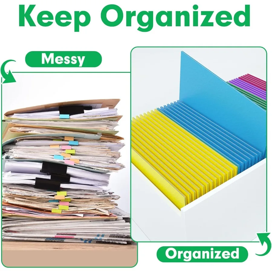 Dua Folder Kantong PANDRI 100 Pack Ukuran Letter untuk Kertas, Folder File untuk Sekolah, Kantor, Rumah, Organisasi Bisnis, Berbagai Warna (5 Warna)