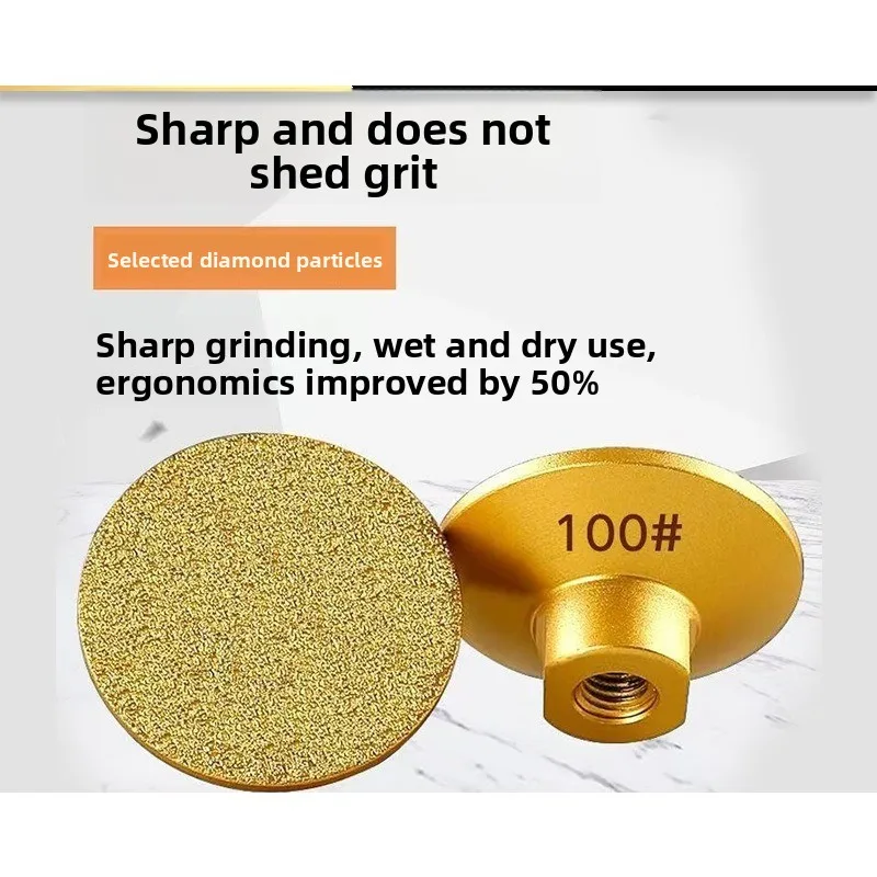 

Angle Grinder Abrasive Pad M14 Diamond Brazed Flat Grinding Head Marble Stone Countertop Trimming Rough Polishing Disc