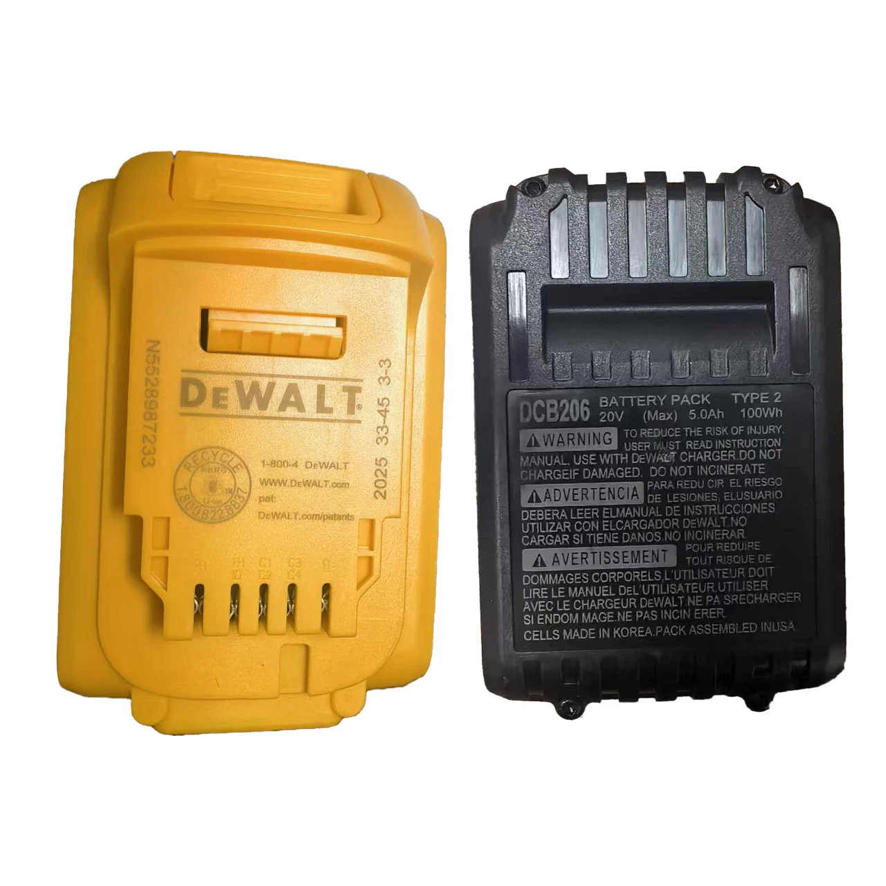 100%  Genuine Dewalt 20V Battery, Dewalt DCB200 Power Tool Battery 2AH 5AH 6AH High Rate Rechargeable Lithium Ion Battery