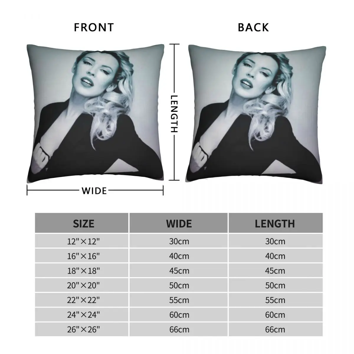 Kylie Minogue Pillowcase Polyester Linen Velvet Printed Zip Decor Sofa Cushion Cover