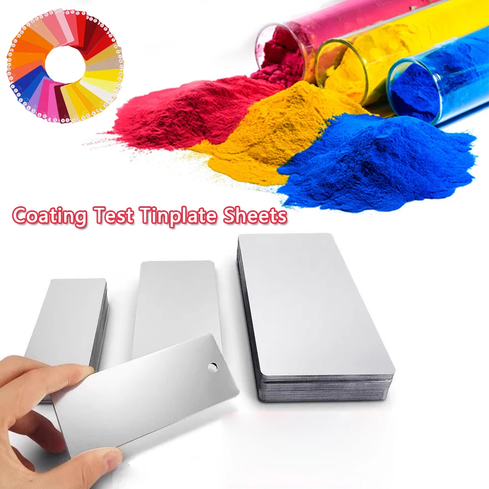 100pcs Aluminum Powder Coating Test Panels Auto Paint Standard Spray Out Tinplate Test Sheet For Color&Finishes Test CQ-1