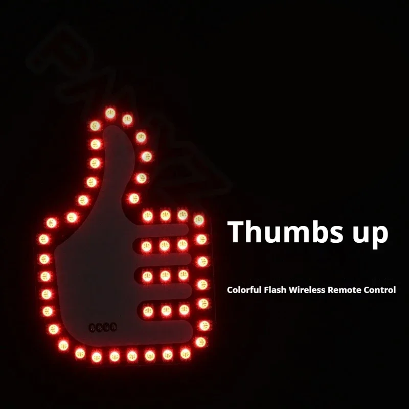 Upgraded Colorful Color USB Gesture Light Car Finger Light Remote Control Atmosphere Light Hand Lamp Sticker Middle Finger Gest