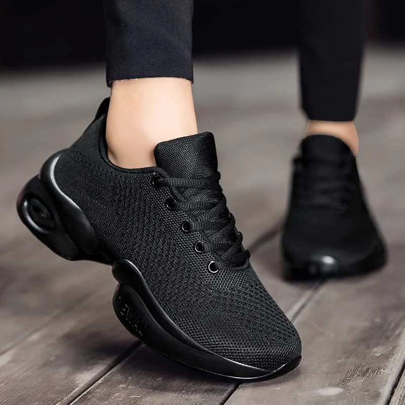 Lady Outdoor Square Dancing Shoes Mesh Summer Cheerleading Dance Sneakers for Woman Breathable Mesh Jazz Dancer Dance Shoes