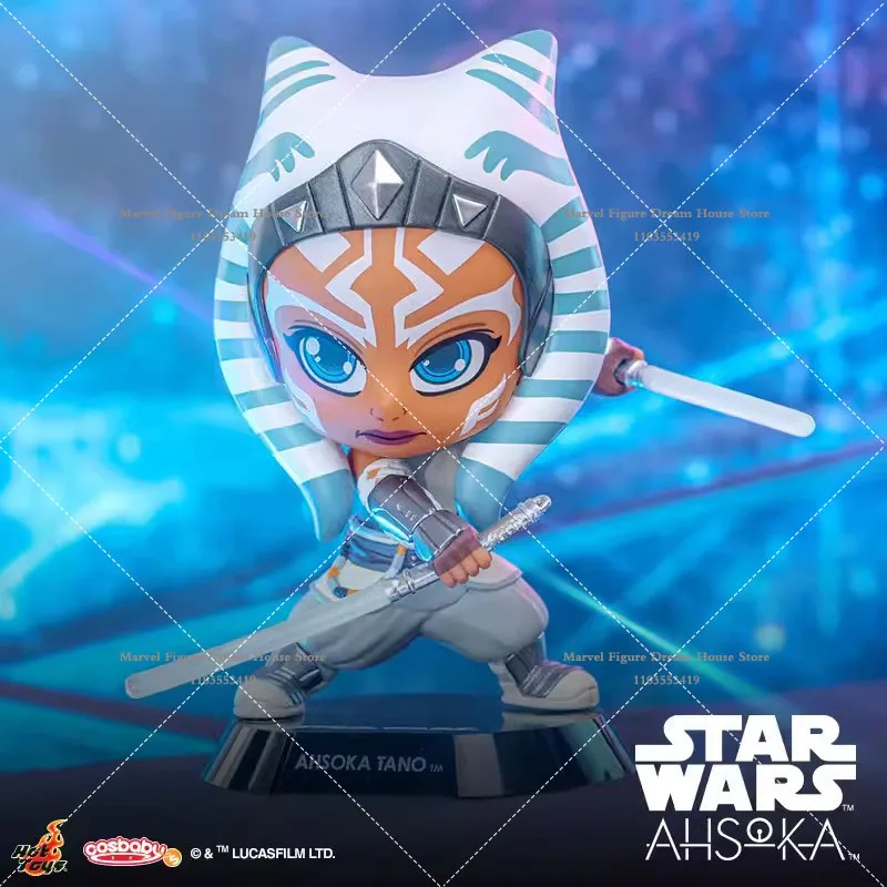 Original Hot Toys COSBABY Mini Collectible Q Version Star Wars Ahsoka Tano 12cm Action Figure Doll Hobby Decorative Ornament