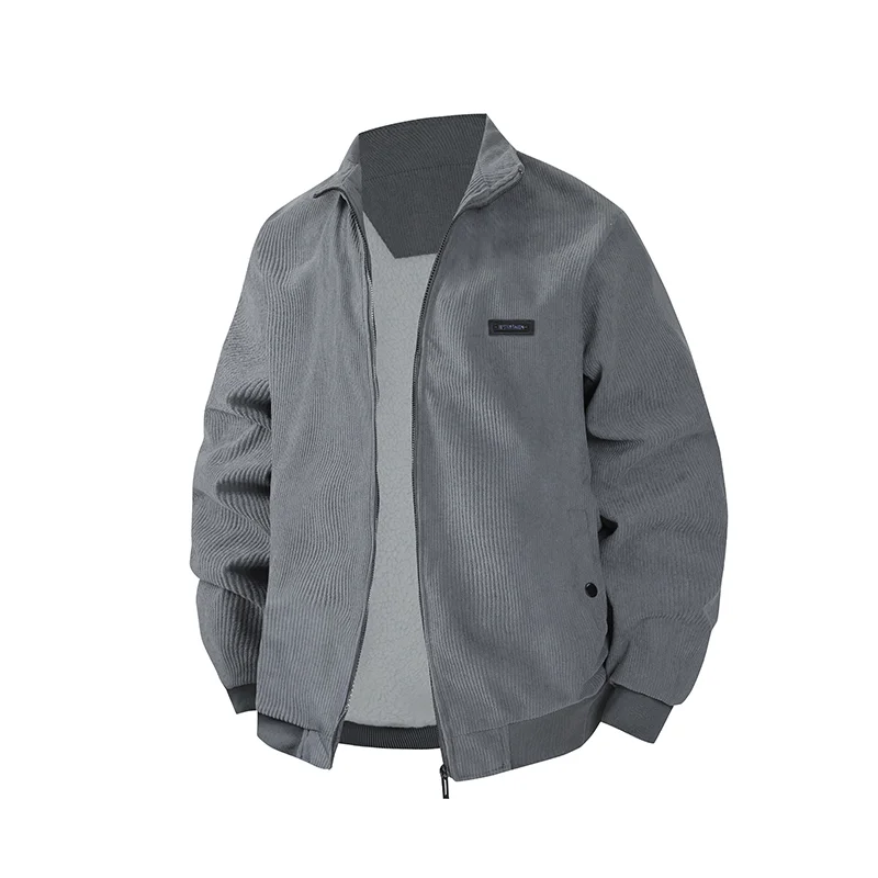 

Однотонный кардиган на молнии с лацканами, мужская куртка, мужской свободный топ