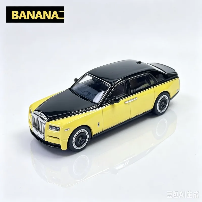 BANANA 1:64 2026HEC Rolls Royce Phantom eighth generation semi alloy die-casting car model, simulated static Hot selling item.
