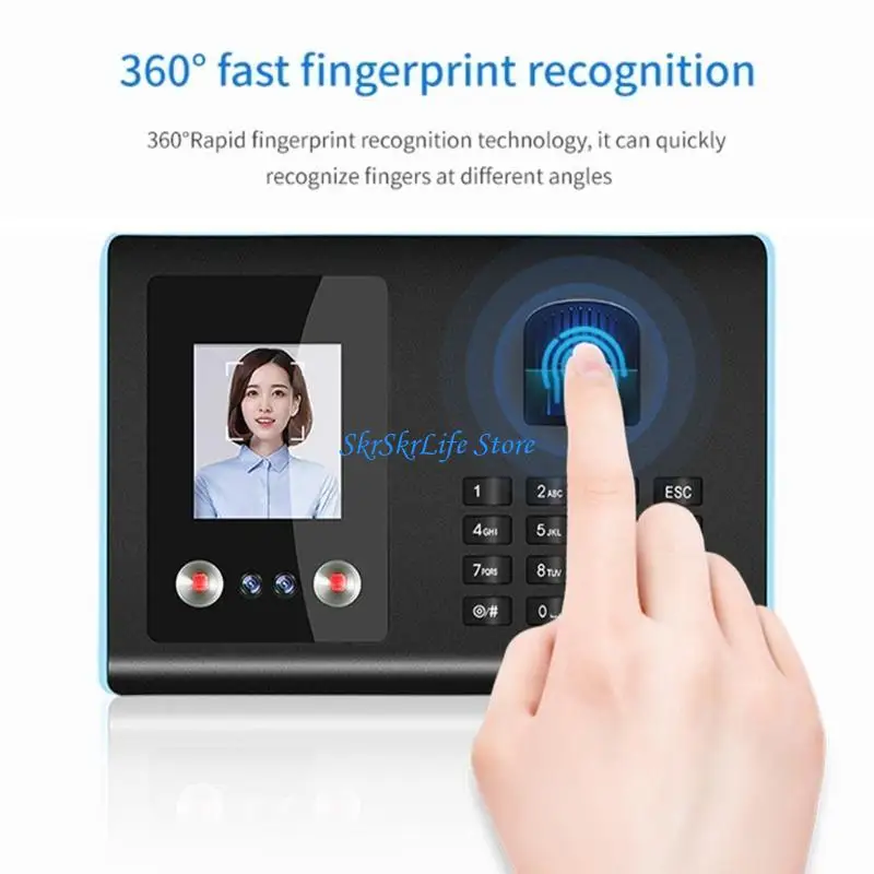 E65E タイムレコーダーレコーダー顔生体指紋パスワード従業員出席機 2.8 インチ画面迅速認識