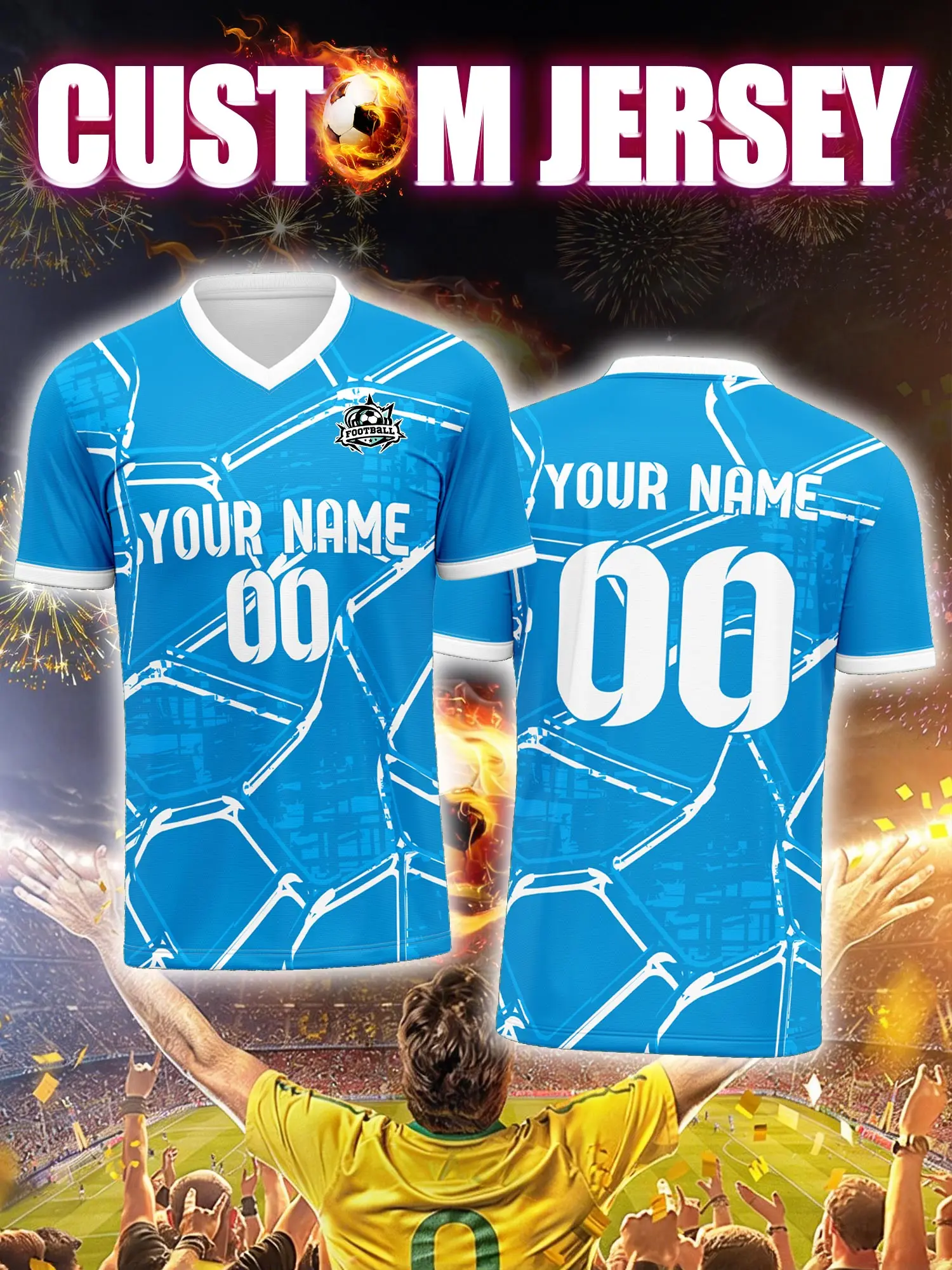 

Футбольная форма на заказ с индивидуальным изображением, номером и именем, динамичная спортивная униформа для команды