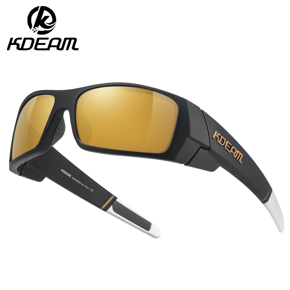 KDEAM 2024 New Square Polarized Men's Sunglasses Colorful Outdoor Sports Night Vision Fishing Glasses Riding Versatile Goggles