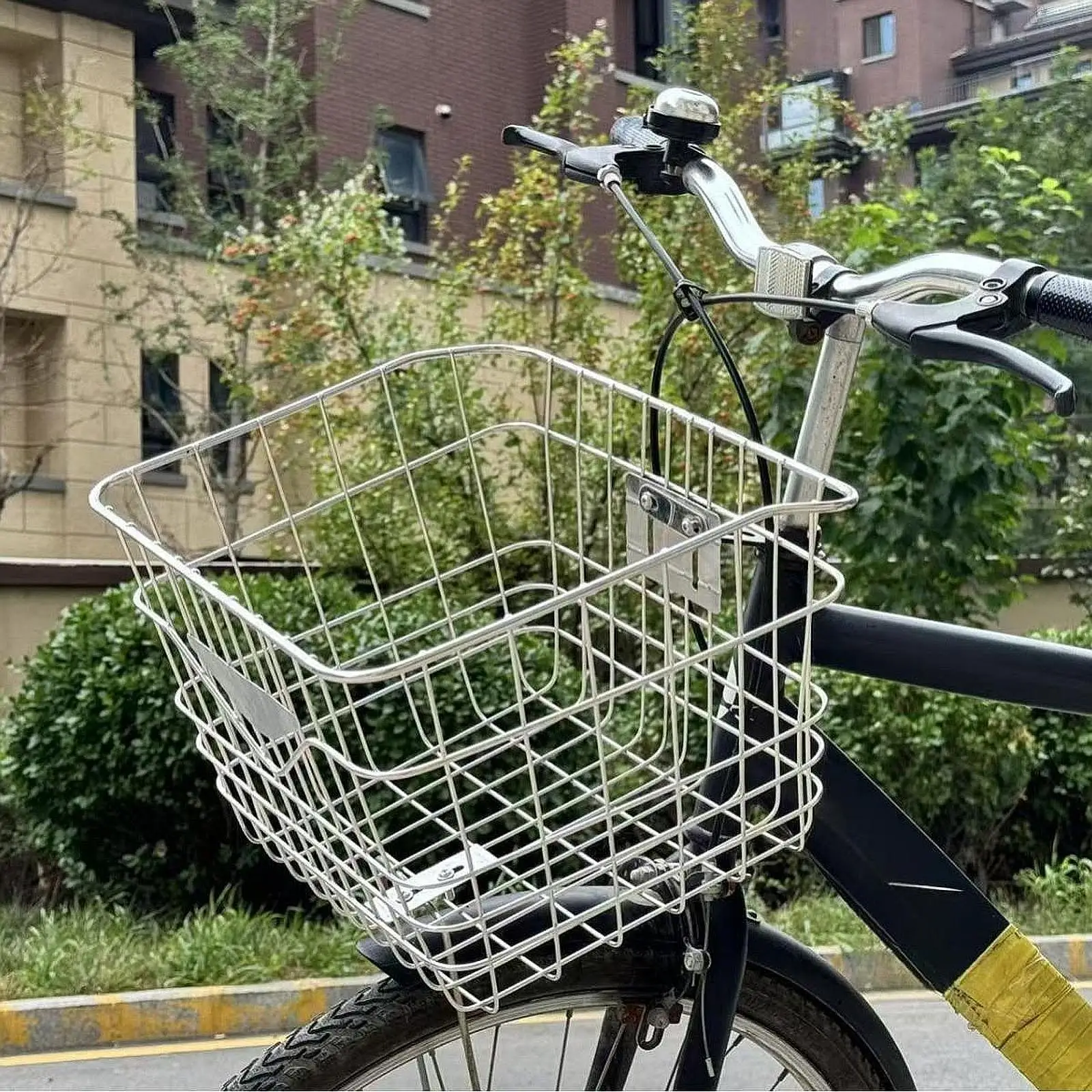 

Bike Front Basket Stainless Steel Sturdy Simple Cargo Rack Bicycle Storage Basket