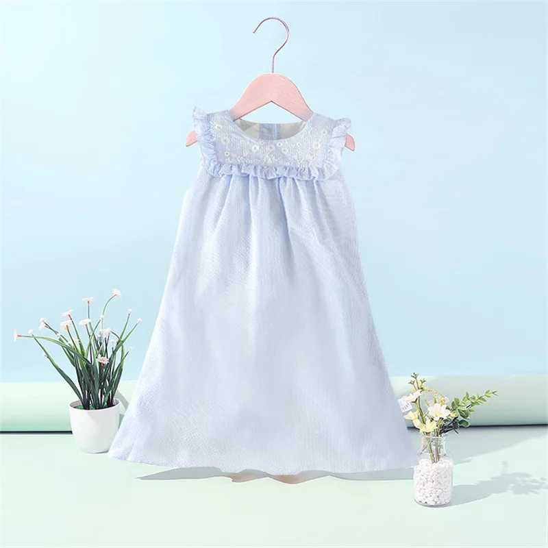 Little maven-Robe d'été en coton pour enfants, vêtements décontractés pour enfants, robes éducatives pour enfants de 2 à 7 ans, azole, nouvelle mode, 2024