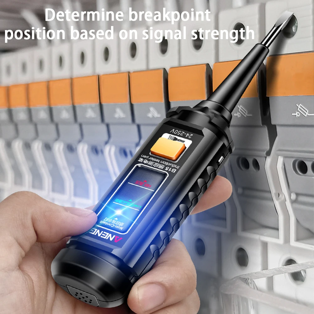 Caneta profissional de detecção de tensão ac 24-250v, destaque de luz colorida, testador de detecção dc, fio ncv, localizador de ponto de interrupção, ferramentas de teste