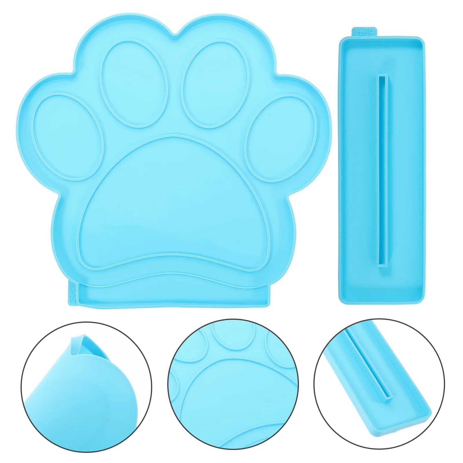 

Dog Name Tag Paw Photo Frame Die DIY Mold Bowls with Stand Blue Silica Gel Molds