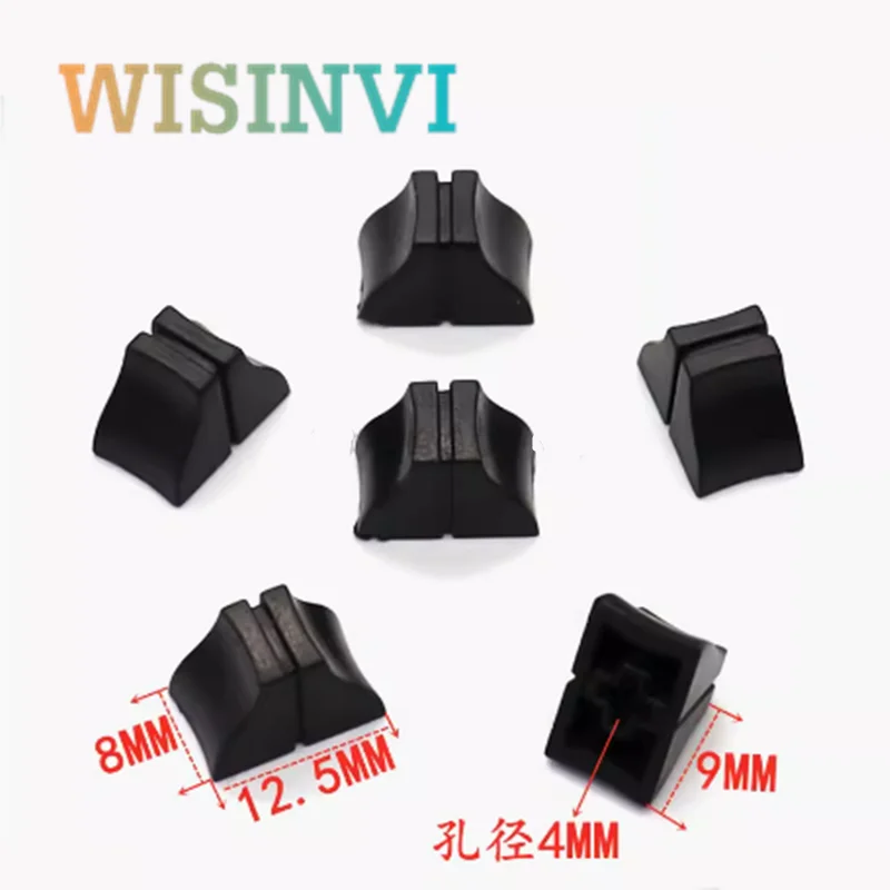 10pcs Black Linear Sliding Potentiometer Cap Aperture 4MM Mixer Push Rod Cap Plastic Console Volume Cap