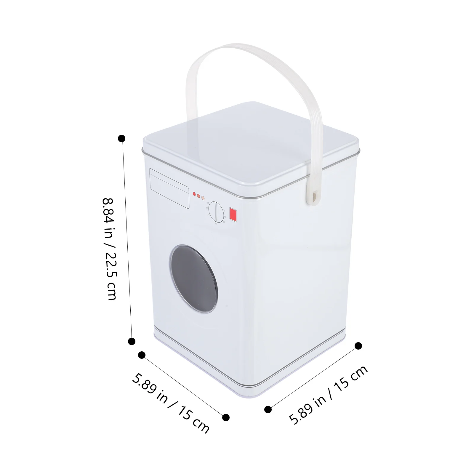 

Washing Machine Shape Storage Box Large Capacity Iron Tinplate Container White Laundry Room Home Organization Solution