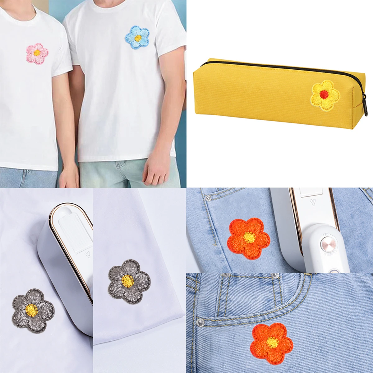 10 قطعة زهرة صغيرة يزين الملونة التطريز القماش بقع ملصق Crafts بها بنفسك الحرف الملابس أغطية الرأس فستان أكياس الخياطة اكسسوارات #5