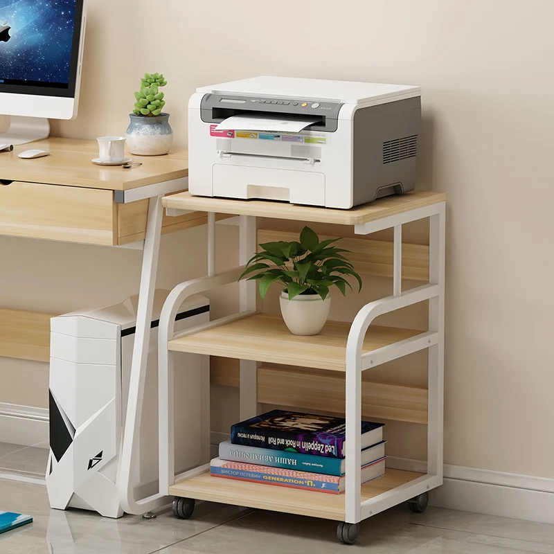 

Printer shelf Multi-layer shelf Simple modern mobile floor-to-ceiling desk side home mainframe box storage rack