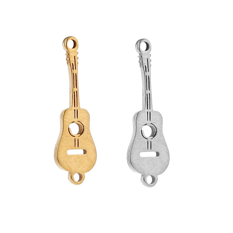 

20pcs Stainless Steel 22mm Gold Music Note Guitar Charm Connectors Pendant Links for Jewelry Making Supplies