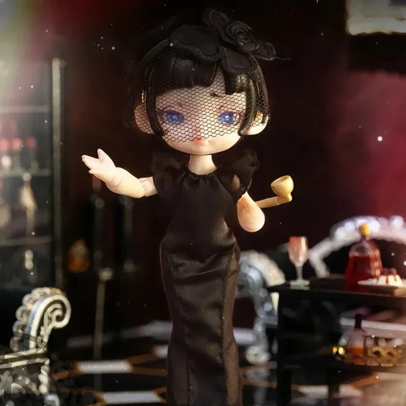 لورا أبيض وأسود الطيف سلسلة محظوظ صندوق أعمى Ob11 1/12 Bjd لطيف ألعاب شخصيات الحركة Kawaii شخصيات كرتونية دمى لعبة الهدايا #4