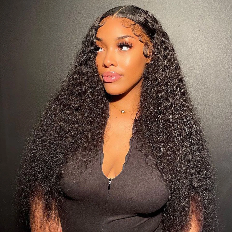 

Curly Human Hair Lace Front Wig Preplucked Malaysia Human Hair Lace Wig For Women Natural Color Transparent Curly Lace Front Wig