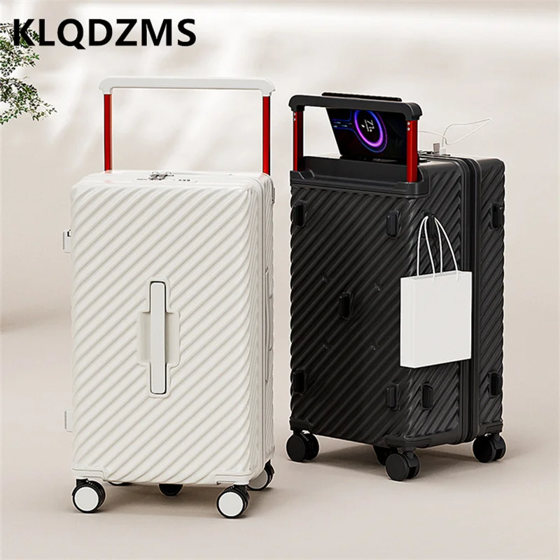 KLQDZMS Wide Pull Rod 30 Zoll Gepäck mit großem Fassungsvermögen, Reisekoffer für Studentinnen, multifunktionale Passwortbox für Männer