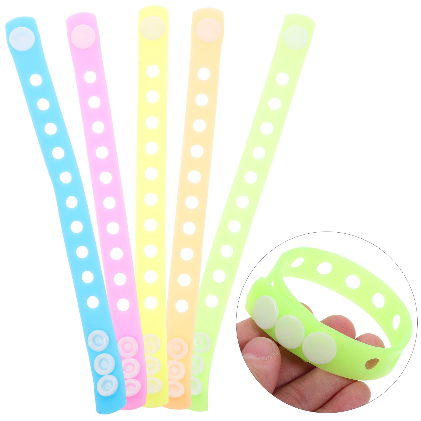 

10 Pcs Luminous Bracelet Glow The Dark Bracelets Wristbands Toys Slap Accessories