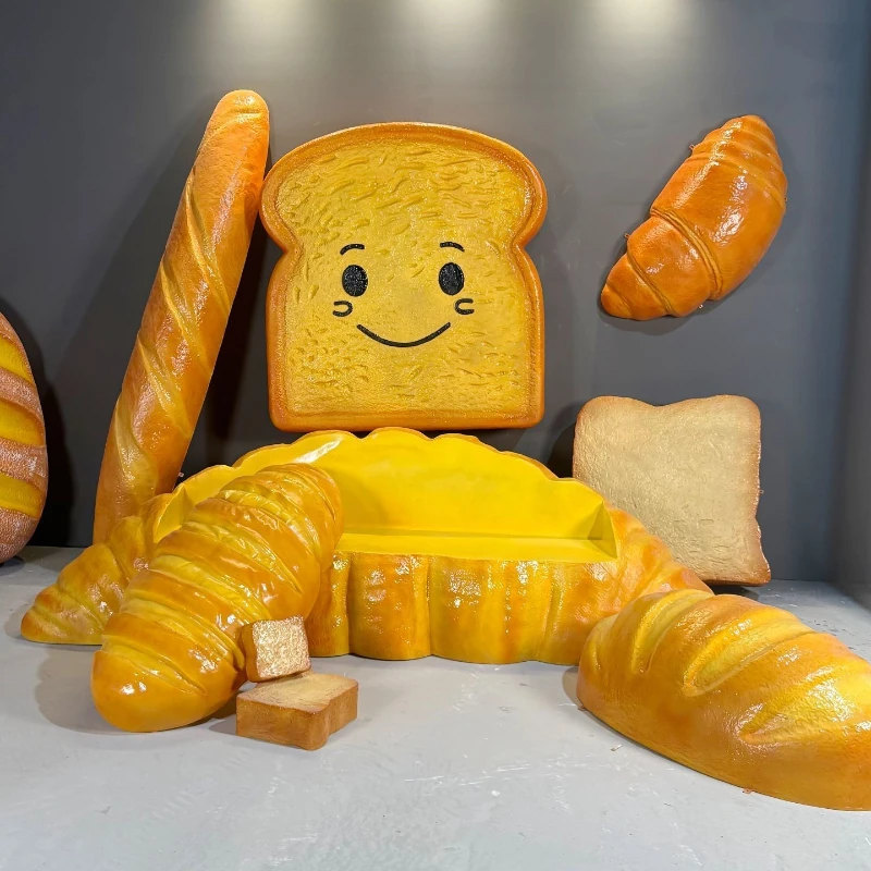 

Simulation large croissant stool bread seat swing ornament bakery entrance decoration