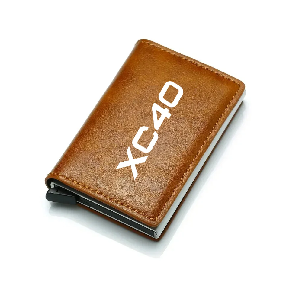 Rfid Credit Card Holder Men Wallets Bank Cardholder Leather Wallets For Volvo XC90 XC60 C30 T6 S60 C70 XC40 V40 XC70 V70 S80 S40