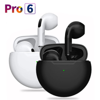 Original Pro 6 TWS Wireless Bluetooth Earphones Headphones Mini Fone Earphone Stereo Sport Headset For Xiaomi Android Earbuds