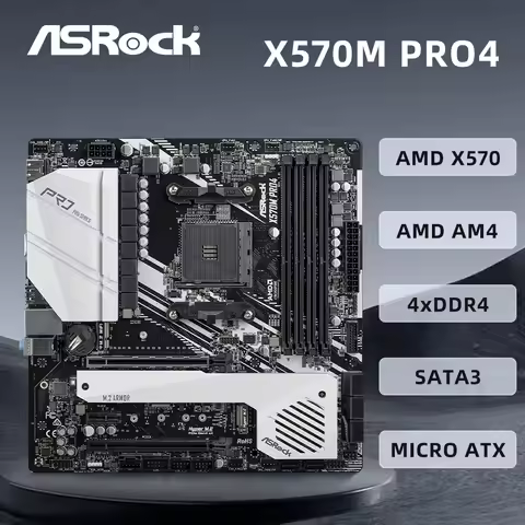 ASRock X570M PRO4 Motherboard Support 3600X 5600G 5700X3D 5800X3D CPU DDR4 M.2 NVME HDMI PCIe 4.0 X570 mATX AMD AM4 Mainboard