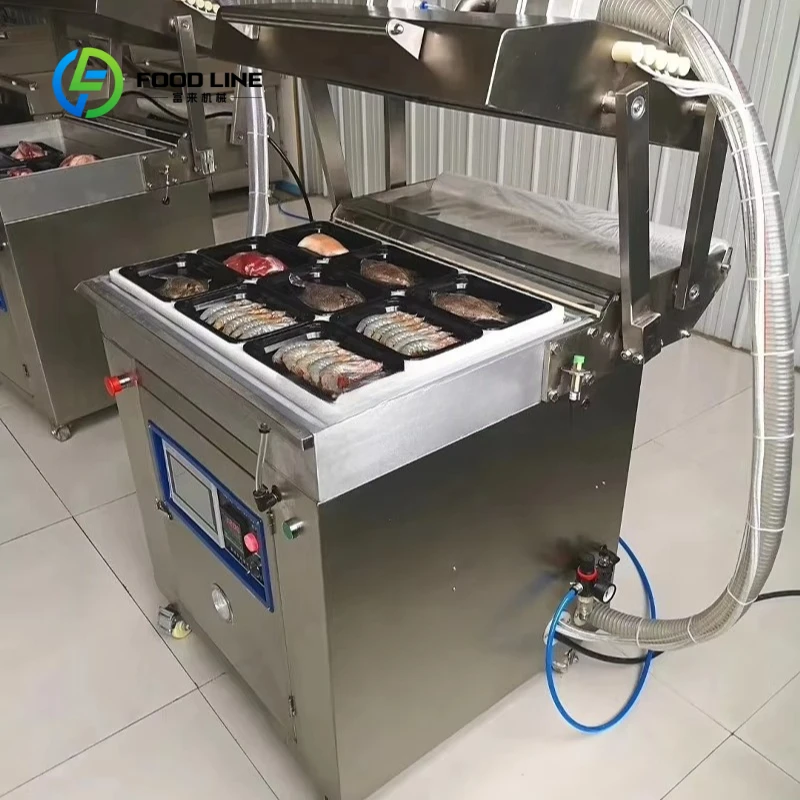 Customized Mobile Stainless Steel Vacuum Skin Packaging Machine Electric Automatic Sealer for Food Processing Vacuum Sealing