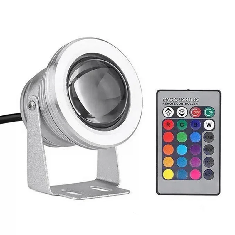 75STO-Underwater Light Embedded High Voltage 85-265V LED Floodlight RGB Fountain Pool Pond Aquarium Spotlight Bulb Lamp B
