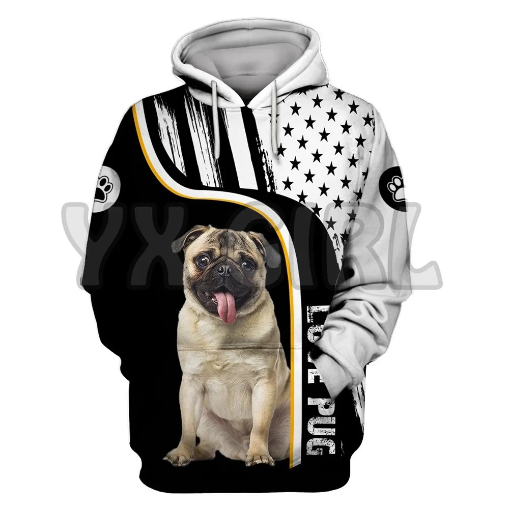 Life Is Better With A Pug 3D Printed Hoodies Women\'s For Men Pullovers Street Tracksuit Love Dog Gift