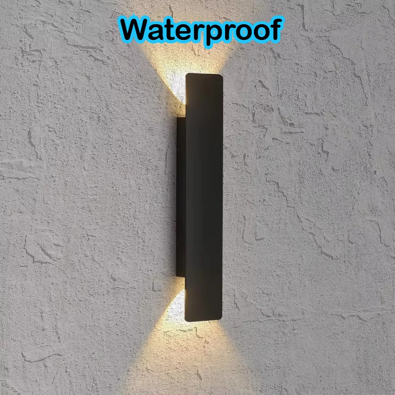 Outdoor Waterproof Wall Lamp Modern LED Lamp Black White Aluminum Up Lower Light Wall Lamps Waterproof IP65 110V 220V Fixtures