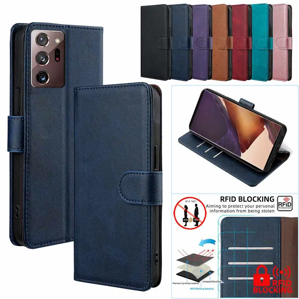 RFID Book Style Shockproof Wallet Cover For Samsung Galaxy Note 20 Ultra Note 10 20 Plus 10 9 8 Pro Lite Leather Flip Case Funda