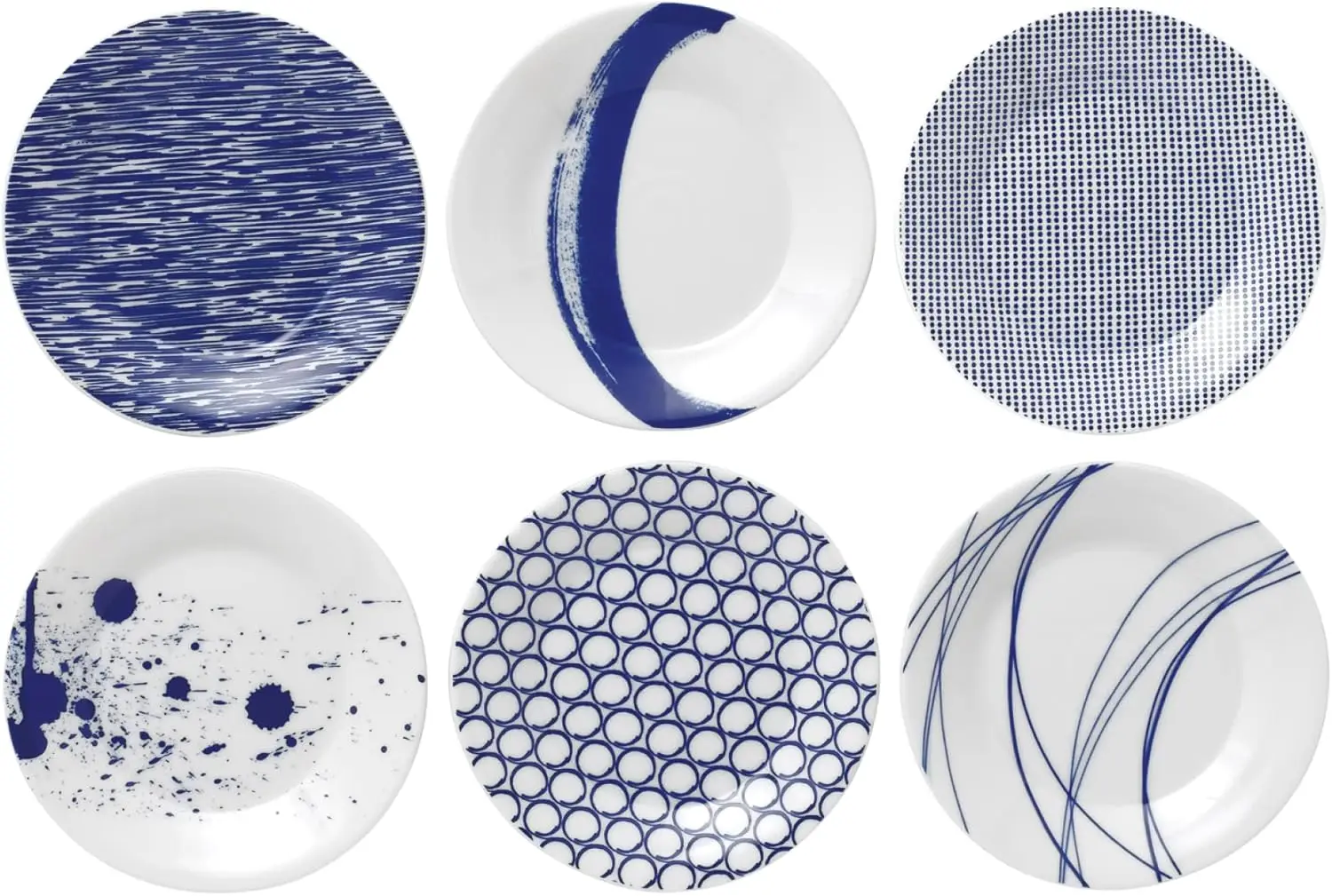 

Pacific Mixed Patterns Accent Plates Set of 6
