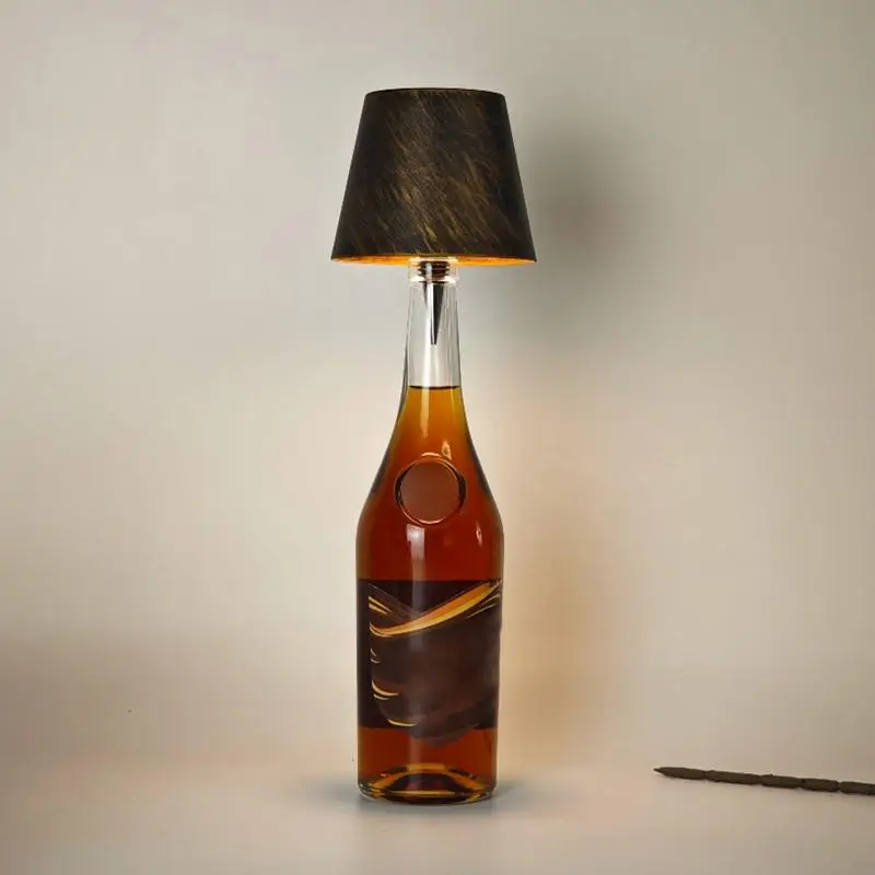 LED Wine Bottle Lamp Head Table Lamp Removable and Removable Portable Charging Decoration for Bar Cafe Atmosphere Night Light