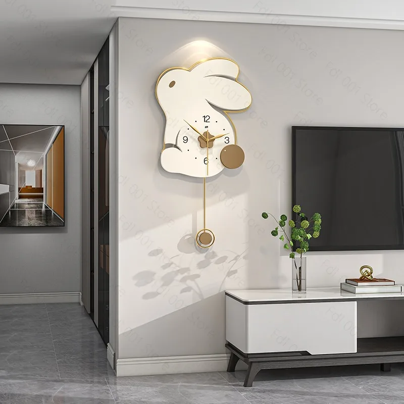 Modern Wall Clock Living Room Home Wall Clock Cream Cartoon Decoration Dining Room Creative Silent Clock