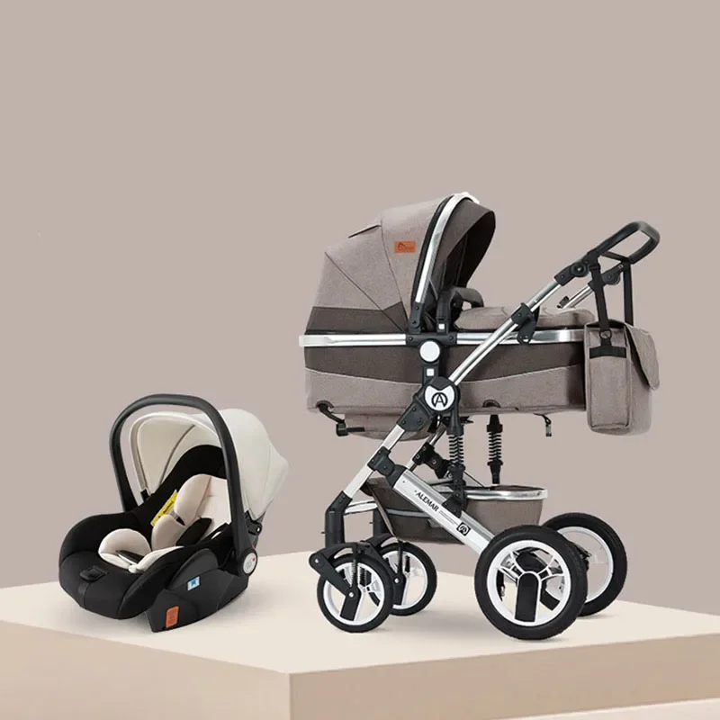 Baby Stroller High Landscape Shock Absorption Travel Stroller Newborn Baby Two-way Swivel Seat Lightweight Folding Stroller