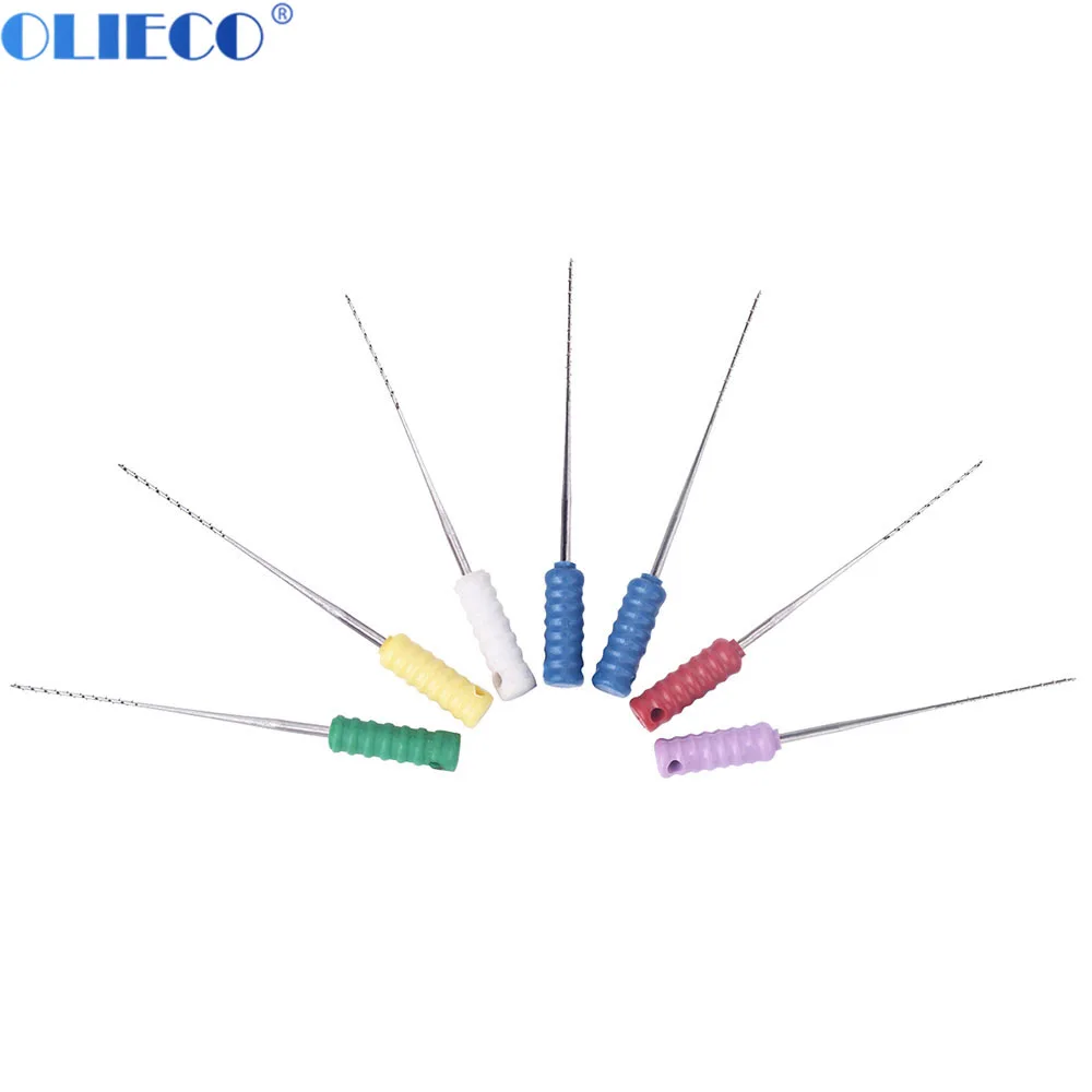

10 шт. OLIECO стоматологические эндодонтические броши для очистки корневых каналов, файлы для ручного использования, 25 мм, стоматологические инструменты