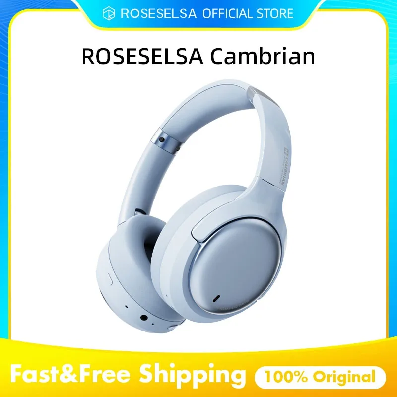 ROSESELSA CAMBRIAN Hi-Res Headphones 40mm Wood Fiber Driver ANC 100H Battery