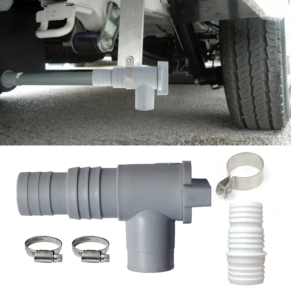 RV Waste Grey Water Tank Drainage Drain Tap Mounting Bracket Caravan Motorhome Waste Water Tank Drainage Drain Accessories