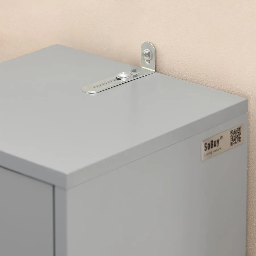 خزانة حمام ضيقة، وحدة طويلة نحيفة مع أرفف قابلة للتعديل، خزانة أرضية رفيعة مضادة للرأس، رمادي BZR34 #5